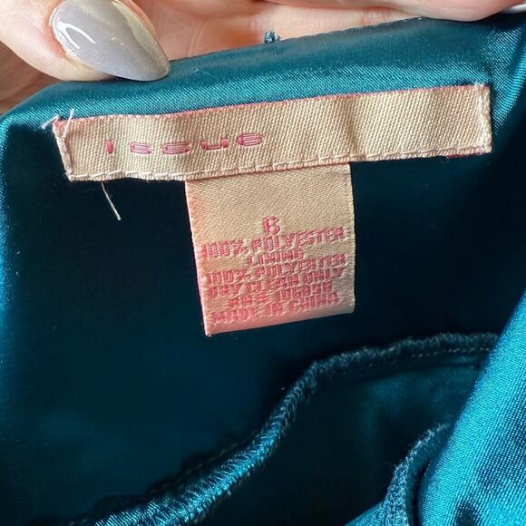 Issue New York Halter Pleated Satin and Chiffon Bubble Hem Dress Cocktail size 6 - Picture 7 of 7